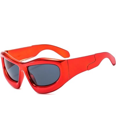 Y2K Luxury Sunglasses Women Men Trends Punk 2000'S Sun Glasses Fashion Sports Mirror Shades Eyewear Red $11.08 Sport