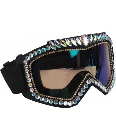 Fashion Oversized Colorful Diamond Sunglasses Women Luxury Rhinestone Sunglasses Goggles bling One Piece Eyeglasses Gray $11....