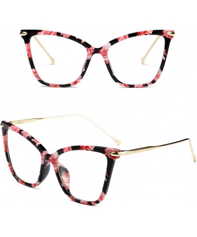 Womens Cat Eye Transparent Frame Mod Sunglasses Eyeglasses Pink Flowers Clear $10.34 Cat Eye