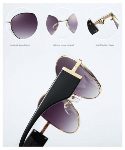 Metal Men and Women Sunglasses Outdoor Holiday Sunshade Decorative Glasses (Color : B, Size : Medium) Medium D $19.78 Designer