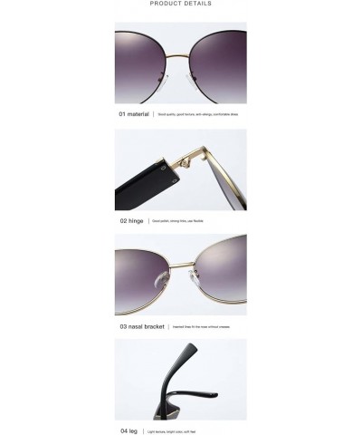 Metal Men and Women Sunglasses Outdoor Holiday Sunshade Decorative Glasses (Color : B, Size : Medium) Medium D $19.78 Designer