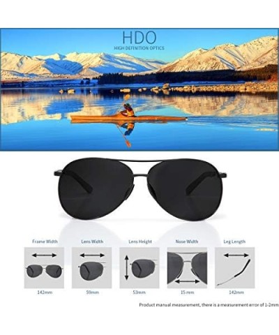 Classic Aviator Sunglasses for Men Women Driving Sun glasses Metal Frame Polarized Lens UV Blocking S9803 Grye $12.53 Oval