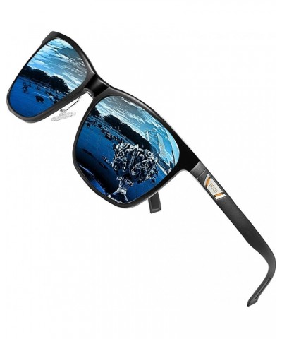Mens Sunglasses Polarized UV Protection Retro Rectangular Frame Sun Galsses for Driving Fishing 100% UV Blocking 3029H Black ...