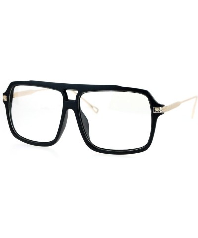 Clear Lens Glasses Mens Fashion Square Designer Frame Eyeglasses UV 400 Matte Black Gold $9.87 Square