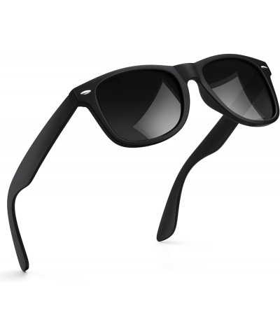 Mens Sunglasses - Retro Sunglasses for Men, Polarized Sunglasses Matte Black $11.20 Round