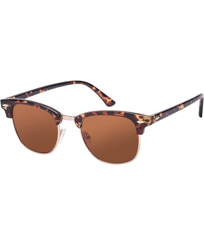 Classic Round Polarized Sunglasses for Women Men UV400 Protection Sun Glasses Vintage Retro Mirrored Lens 20120-brown $9.17 A...