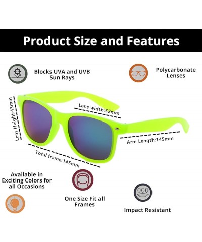 10 Pack Neon Sunglasses Party Favors Adult Shades Bulk Sun Glasses Sunnies Set Color Mirror Lens Uv Blocking Jelly Frame Colo...