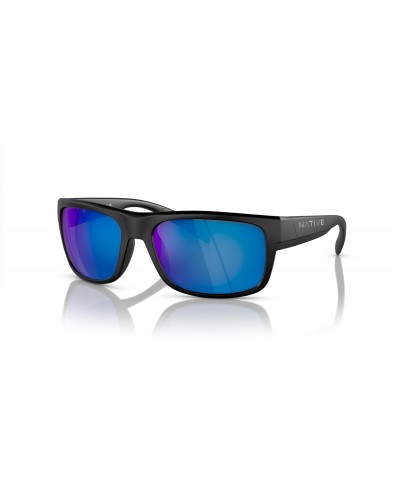Native Man Sunglasses Matte Black Frame, Blue Reflex Lenses, 59MM $30.72 Rectangular