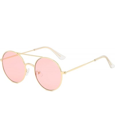 Metal Retro Round Sunglasses for Men and Women Outdoor Vacation Decoration (Color : H, Size : Medium) Medium J $19.53 Designer
