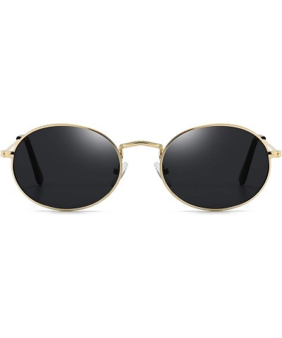 Oval Sunglasses for Women Vintage Metal Frame Glasses Anti Reflective Retro Eyeglasses Unisex B: Gold Frame Gray Lens $11.01 ...