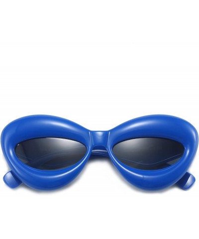 Inflated Cat Eye Sunglasses Fashion Fun Lip Sun Glasses Trendy Eyewear Blue Lip $9.89 Goggle