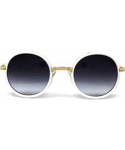 RAKOSTA c5000 Premium Oversized Retro Round Circle Funky Candy Flat Sunglasses White/Black Premium $12.64 Round