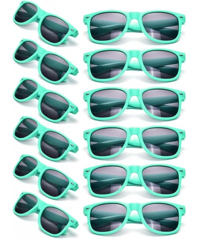 12 Pack Neon Colors Sunglasses Classic Retro Party Favors Sunglasses for Unisex Adult Mint Green $16.23 Designer