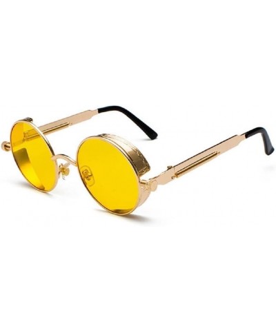 Vintage Hippie Retro Metal Round Circle Frame Sunglasses Copper Yellow $6.54 Round