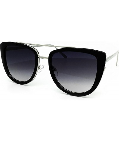 7232-1 Premium Oversize Womens Mens Mirrored Fashion Sunglasses Black $10.12 Oversized