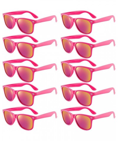10/20 Pack Neon Sunglasses for Women Men Bulk, Wholesale 80s Retro Colorful Mirrored Party Sunglasses Adult Unxies Hotpink 10...