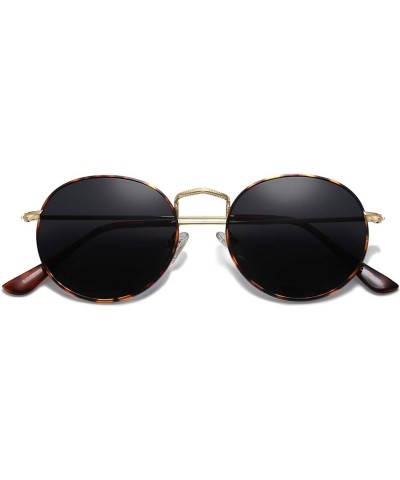 Small Round Polarized Sunglasses for Women Men Classic Vintage Retro Shades UV400 Gold Havana/Grey $9.93 Aviator