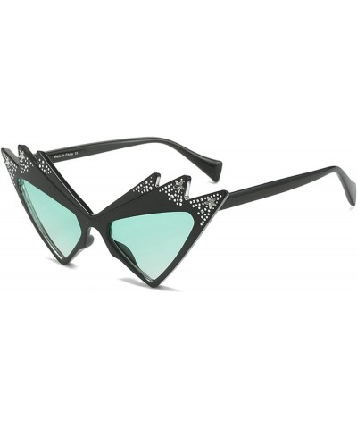 Punk Cat Eye Diamonds Sunglasses Women Men Butterfly Sun Glasses Sexy Hip Hop Punk Eyewear Green $9.67 Cat Eye