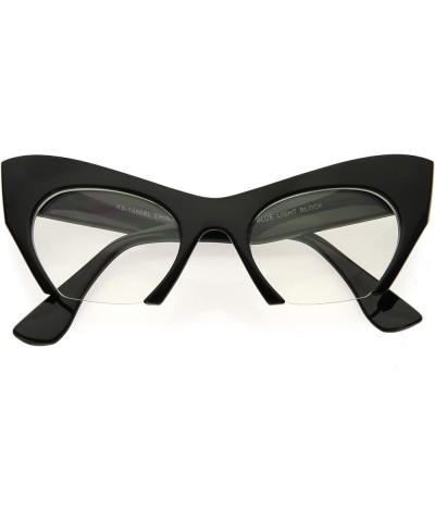 Modern Cat Eye Buttom Cut Blue Light Glasses D286 Black / Clear $10.19 Cat Eye