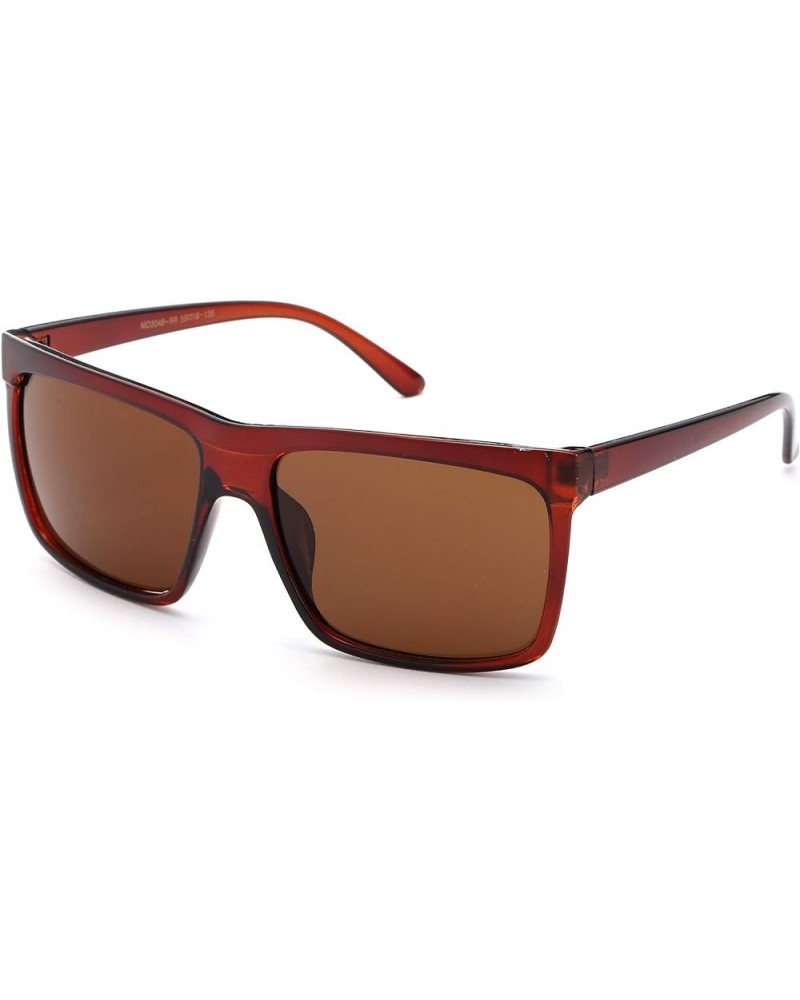 Flat Top Square Gradient Frame Womens Mens Super Oversized Unisex Fashion Sunglasses Brown/Brown Brown $6.23 Oversized