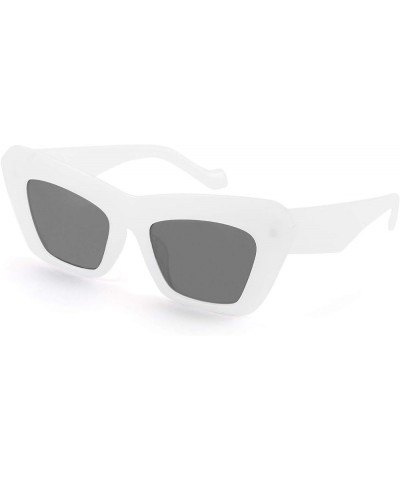 Vision Retro Vintage Cateye Sunglasses for women Square Frame 90s Sunglasses Trendy Classic 70s Shades White C4 $10.70 Cat Eye