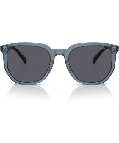 Men's Hc8384u Universal Fit Square Sunglasses Transparent Blue/Blue Solid $61.15 Square