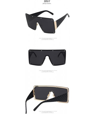 Square Fashion Big Frame Street Shooting Decorative Sunglasses Men and Women Outdoor Vacation (Color : E, Size : 1) 1 B $13.0...