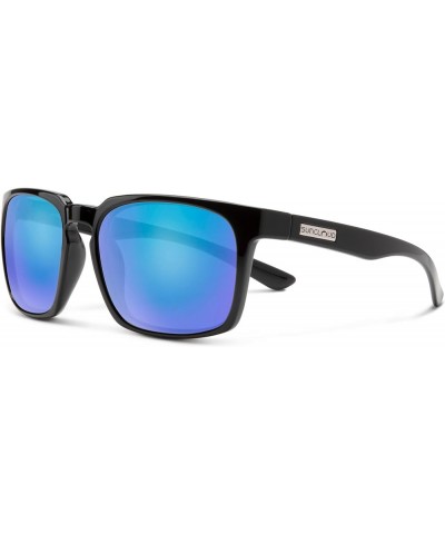 Women's Hundo Sunglasses Black / Polarized Blue Mirror $22.64 Square