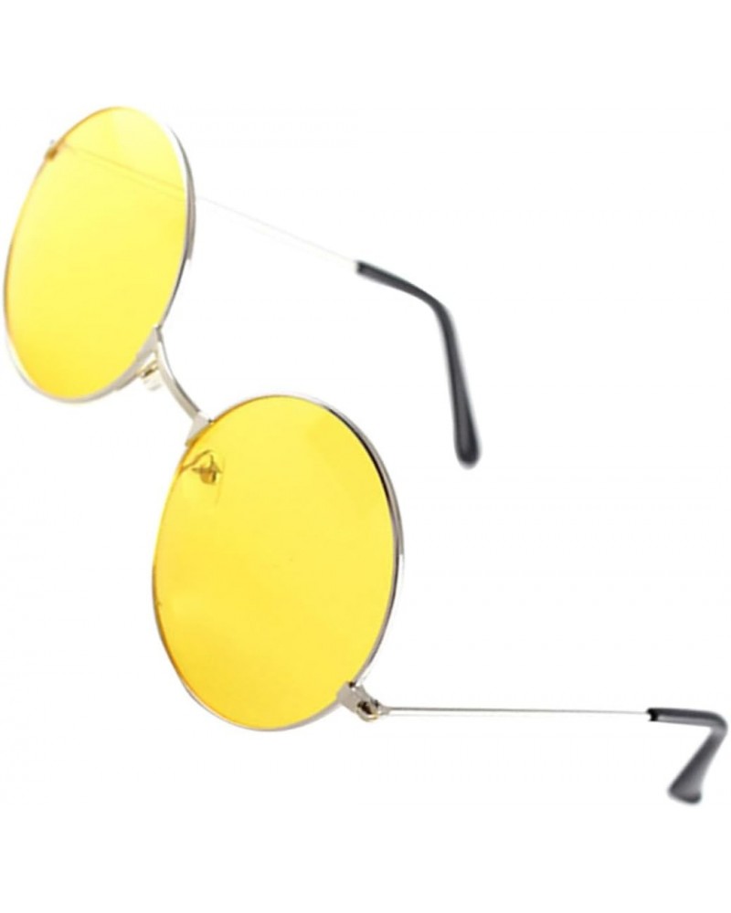 2pcs Round Glasses Fluorescent Circle Fashion Sunglasses -stop Stylish Sunglasses Rubber Training Round Retro Sunglasses Yogu...