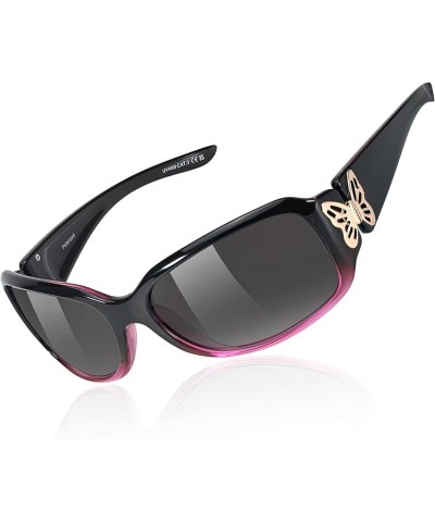 Polarized Sunglasses for Women with Wrap Around Butterfly Design - Trendy Jackie O Style for UV400 Protection A7 Gradient Pur...