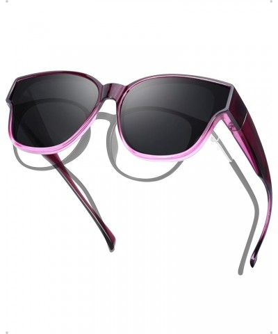 Polarized Fit Over Glasses Sunglasses for Women Men to Wear Over Prescription Eyeglasses UV400 Protection LS8001 A02 Gradient...