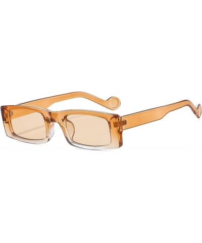 Rectangular Small Frame Street Sunglasses, Outdoor Holiday Sunshade Glasses for Men and Women (Color : D, Size : Medium) Medi...