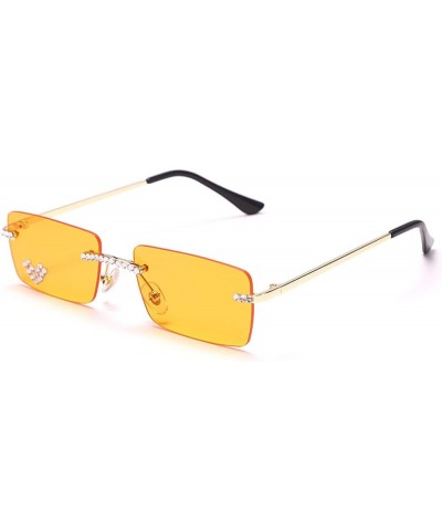 Small Frame Fashion Rimless Men and Women Sunglasses Outdoor Beach Shade Party Sunglasses (Color : D, Size : Medium) Medium A...