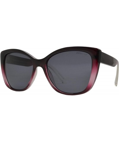 Polarized Sunglasses for Women - Cat Eye Vintage Classic Retro Fashion Design UV Protection Lens Burgundy Clear + Polarized G...