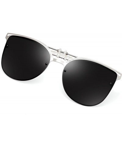 Polarized Clip-on Sunglasses Anti-Glare UV 400 Protection Cateye/Aviator Sun Glasses Clip On Prescription Glasses Cateye Shap...