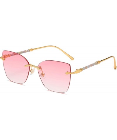 Cat Eye Sunglasses for Women Retro Trendy Sun Glasses Classic Shades UV400 Protection AM108 Gold/Gradient Pink $6.88 Designer