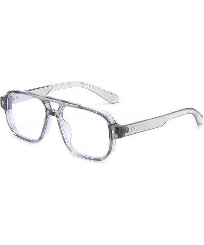 Retro Square Aviator Sunglasses Women Men, 70s Vintage Rectangle UV400 Sun Glasses B9120 Grey Frame Anti Blue Light Lens $10....