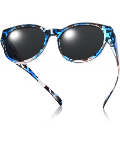 Polarized Oversized Fit over Sunglasses Over Glasses with Cat Eye Frame for Women&Men (Purple leopard, Black) Blue Grey Leopa...