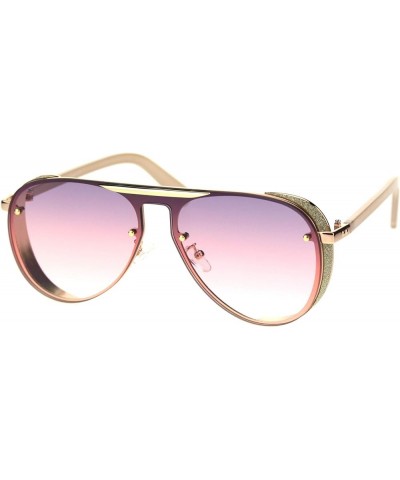 Hip Hop Side Visor Mob Luxury Shield Racer Sunglasses Gold Beige Purple Pink $9.98 Shield