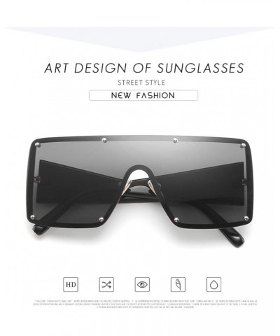 Fashion Large Frame Rimless Sunglasses Men and Women Retro Outdoor Decorative Sunglasses (Color : F, Size : 1) 1 B $17.81 Rim...