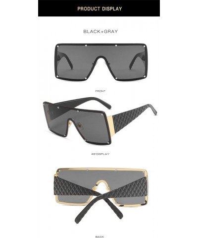 Fashion Large Frame Rimless Sunglasses Men and Women Retro Outdoor Decorative Sunglasses (Color : F, Size : 1) 1 B $17.81 Rim...