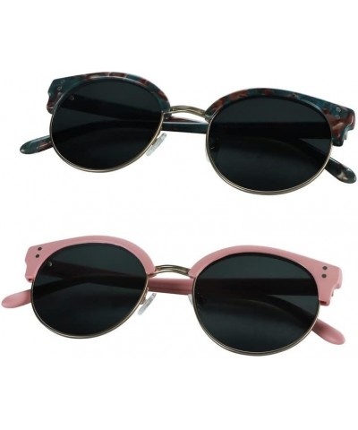 2 Pack Polarized Sunglasses, UV400 Protection, Retro Sun Glasses for Men/Women Oversize Outdoor Shades Samba_floral+pink $9.2...