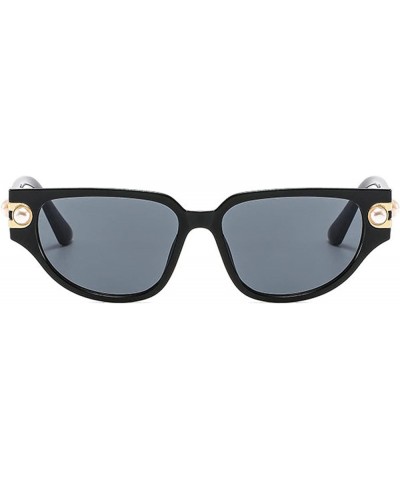 Fashion black Pearl Sunglasses for Women Cute cat eye Sunglasses Candy Colors Party Sun Glasses Black $9.30 Cat Eye