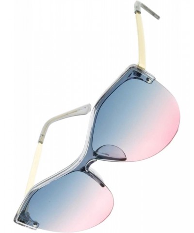 Sweet Candy Colored Ombre Semi Rimless Sunglasses Grey $15.58 Cat Eye