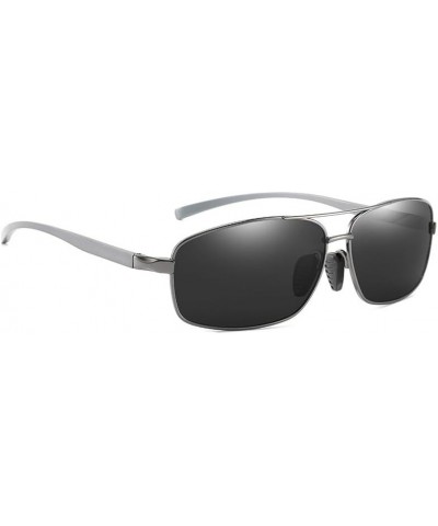 Polarized Rectangular Sunglasses Al-Mg Ultra Lightweight Sun Glasses Outdoor UV400 Protection Gunmetal Gray $8.24 Rectangular