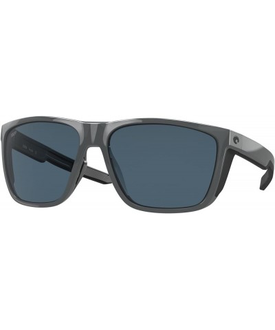 Men's FERG XL Rectangular Sunglasses Shiny Grey/Grey Polarized-580p $52.64 Rectangular