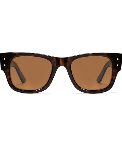 Classic Polarized Thick Square Sunglasses for Men Women Trendy Polarized Shades Gafas De Sol Hombre VL9776 Tortosie Frame/Bro...