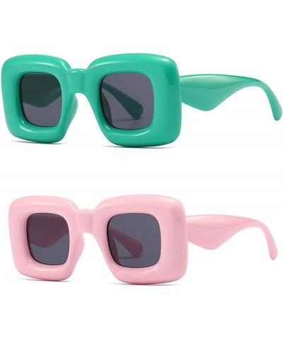 2023 Fashion Inflated Cat Sunglasses Women Vintage Y2K Sun Glasses Men Punk Green Orange Shades UV400 C2green+c2pink $11.36 S...