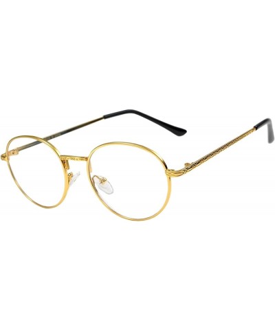 Round Retro Small Circle Tint & Mirror Colored Lens 43-55 mm Sunglasses Metal Style 70 Gold / Clear $8.68 Round
