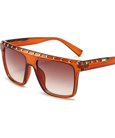Metal Decorative Men's and Women's Square Sunglasses Outdoor Vacation (Color : A, Size : Medium) Medium C $19.33 Designer
